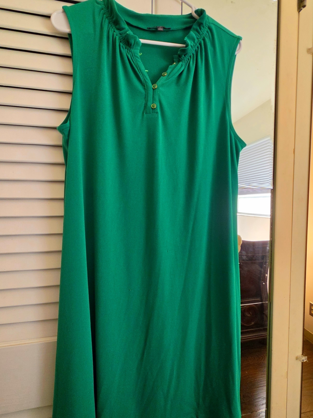 Sleeveless Green Shift Dress
